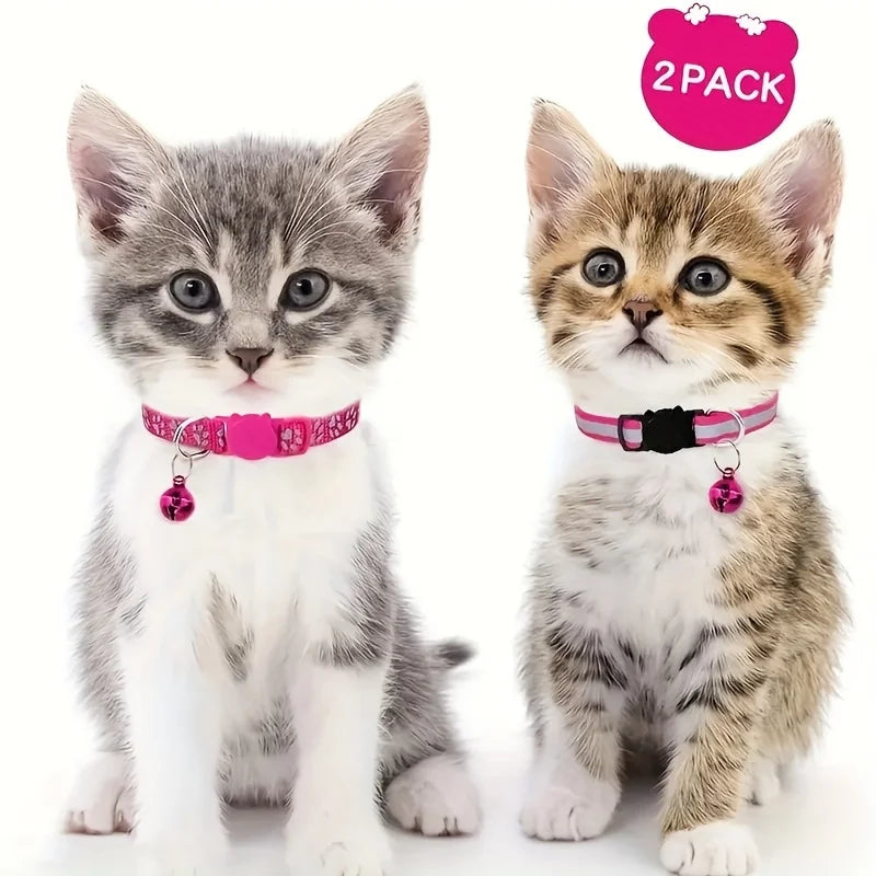 2pcs Reflective Pet Collars – Night Safety Dog & Cat Collars | PawNest NZ