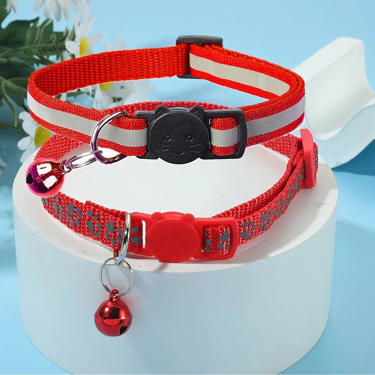 2pcs Reflective Pet Collars – Night Safety Dog & Cat Collars | PawNest NZ