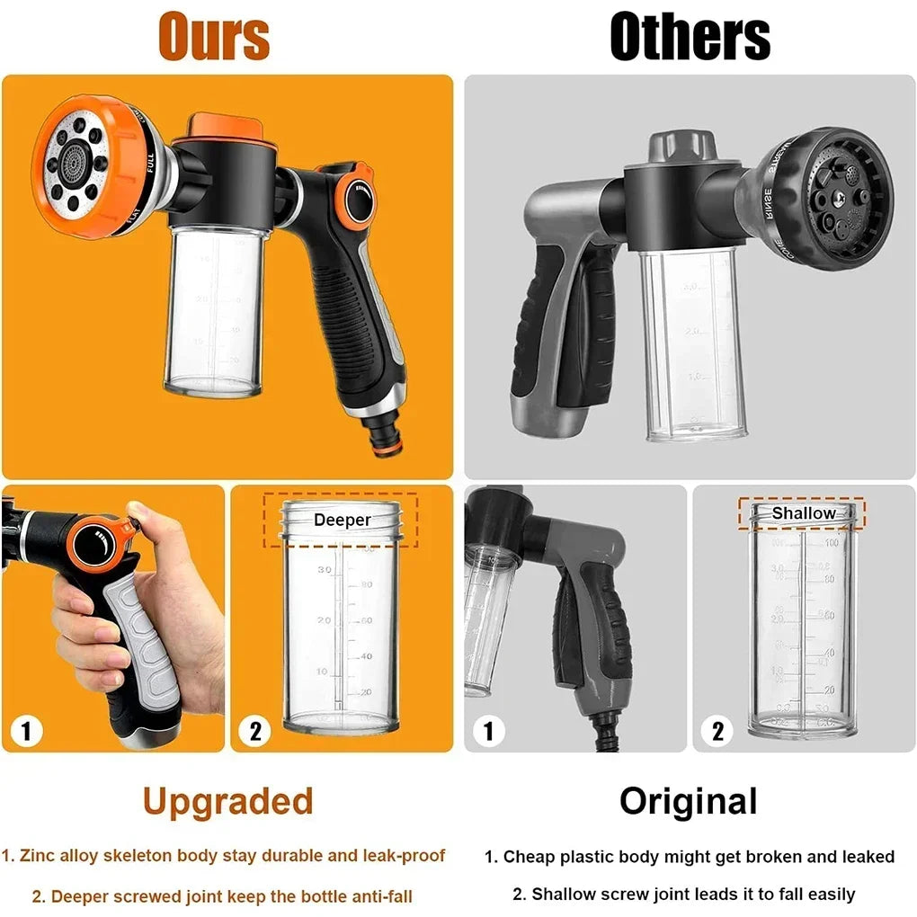 Adjustable Dog Shower Sprayer – High-Pressure Foam Nozzle Gun