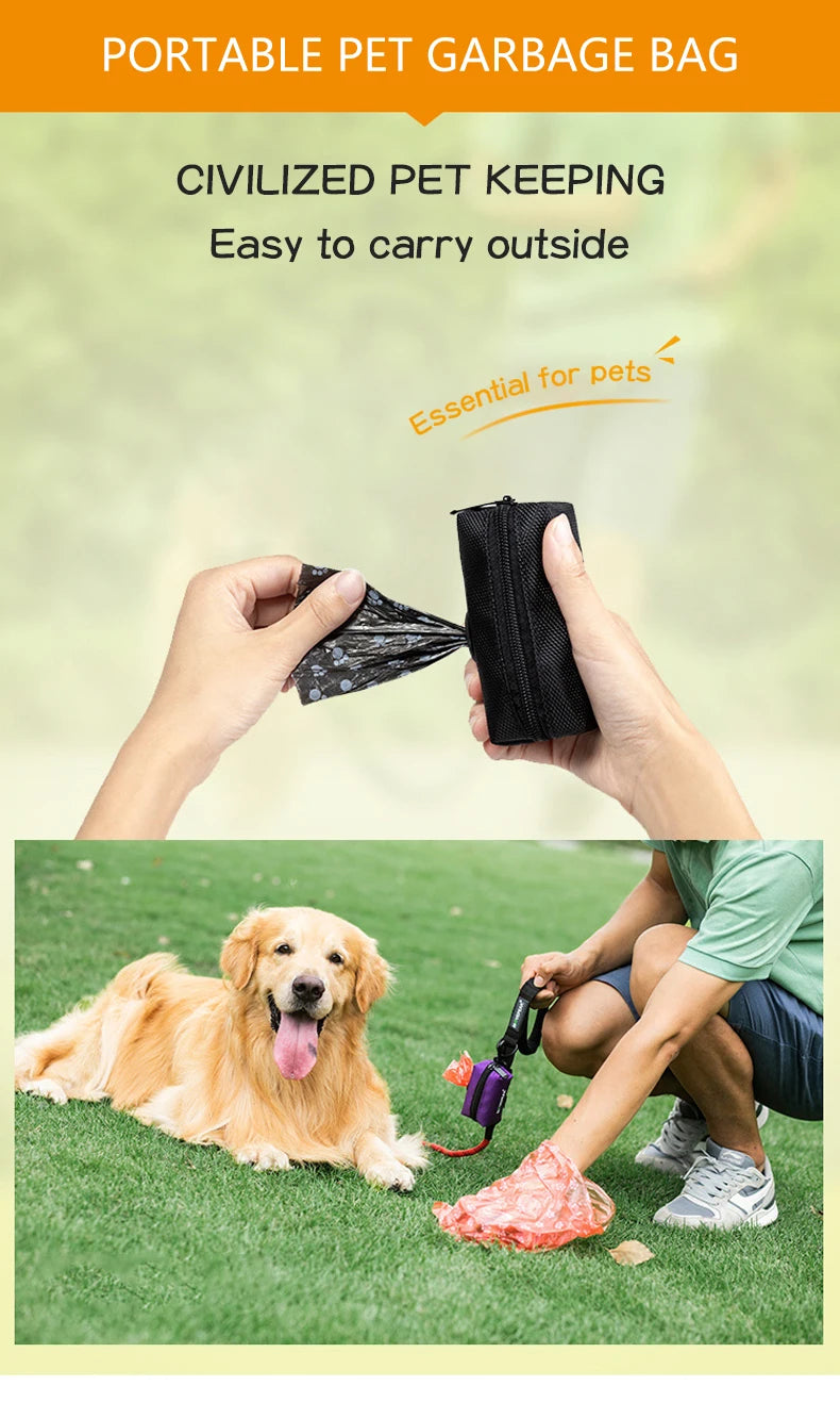 Adjustable Pet Dog Poop Bag Holder with Leash Attachment – Mini Travel Waste Bag Dispenser & Cleaning Tool