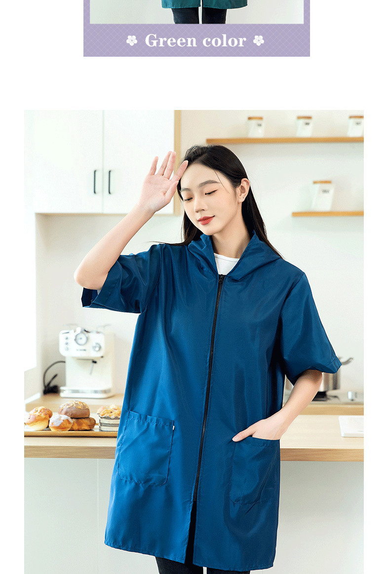 Waterproof Pet Groomer Work Clothes – Black Short Sleeve Dog Grooming Uniform | Grooming Gown Apron for Salon & Barber Shop – Y1111