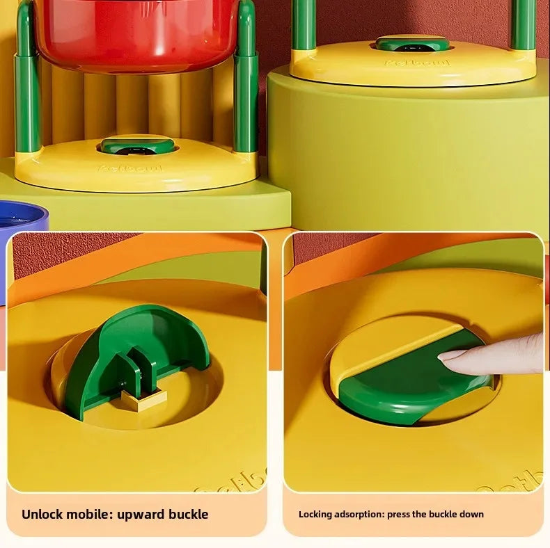 Adjustable Double Slow Feed Bowls NZ | Foldable Pet Feeder with 3 Heights for Different Sized Pets – PawNest