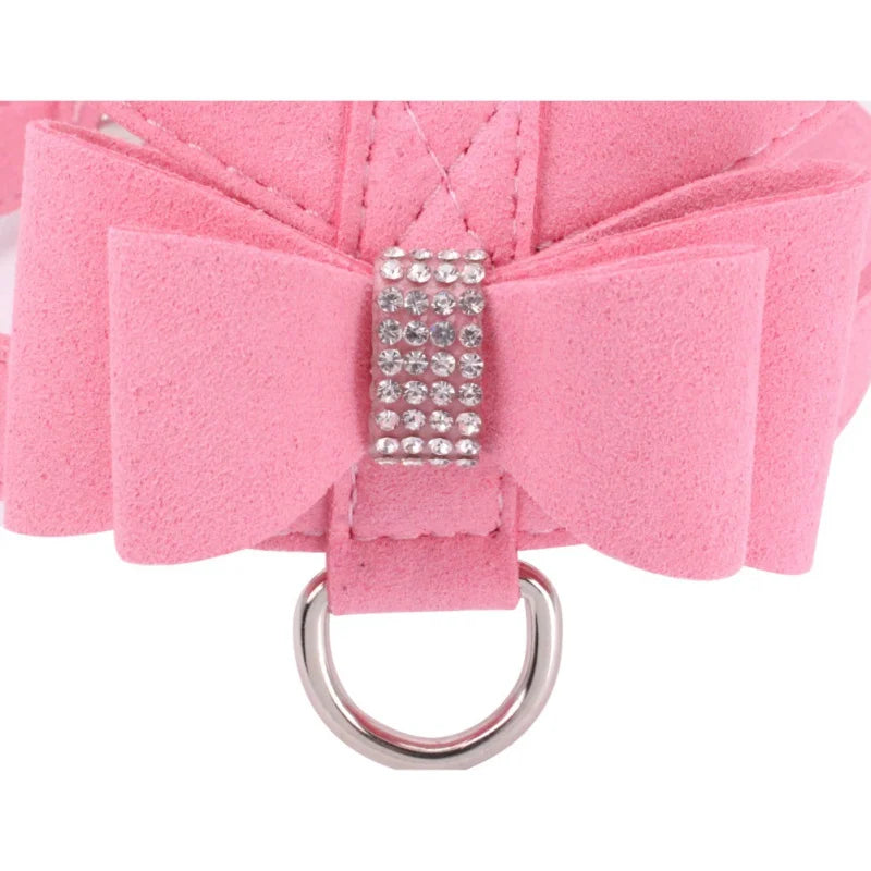 Bling Bow-Knot Dog Harness NZ | Adjustable Glitter Rhinestone Collar for Puppies & Cats – PawNest