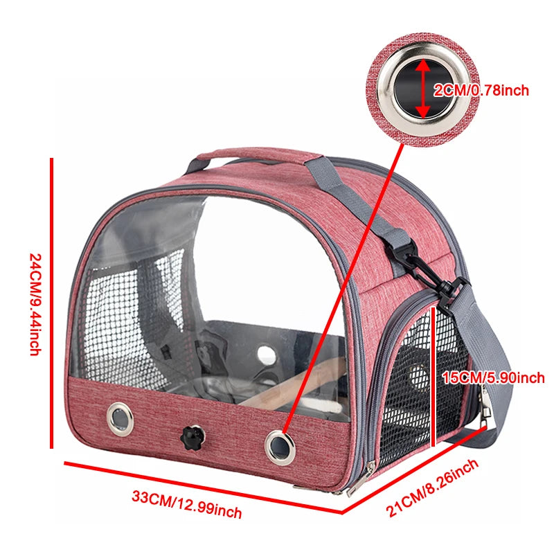 Transparent Bird Carrier Travel Bag NZ | Foldable Parrot Transport Cage with Perch – PawNest