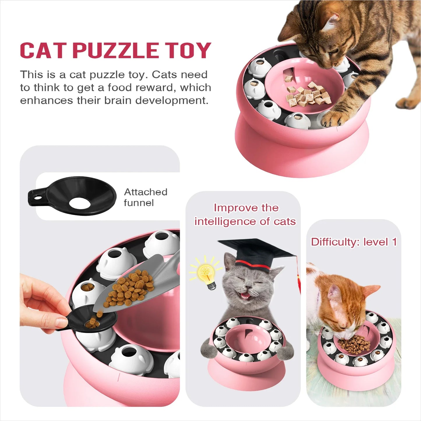 Slow Feeder Cat Bowl NZ | Interactive Puzzle Feeder for Indoor Cats – Aids Digestion & Mental Stimulation – PawNest