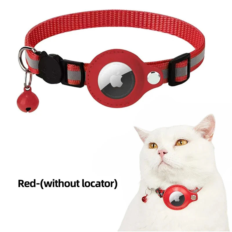 Airtag Reflective GPS Pet Collar with Bell – Real-Time Tracker