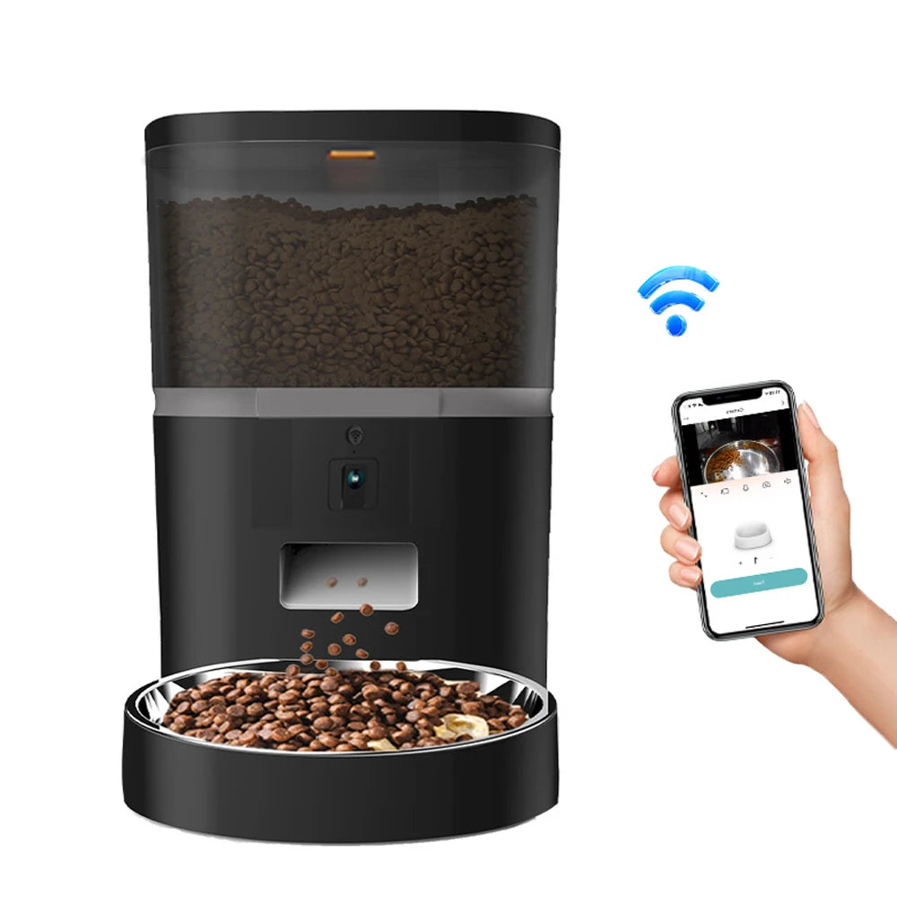Smart Pet Feeder 4L with Camera NZ | App-Controlled Auto Dog & Cat Dispenser – PawNest