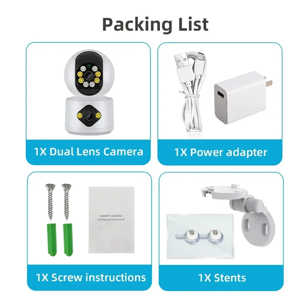PEGATAH 4MP WiFi IP Camera – Dual Lens PTZ Baby & Pet Monitor