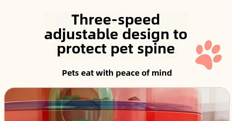Adjustable Double Slow Feed Bowls NZ | Foldable Pet Feeder with 3 Heights for Different Sized Pets – PawNest