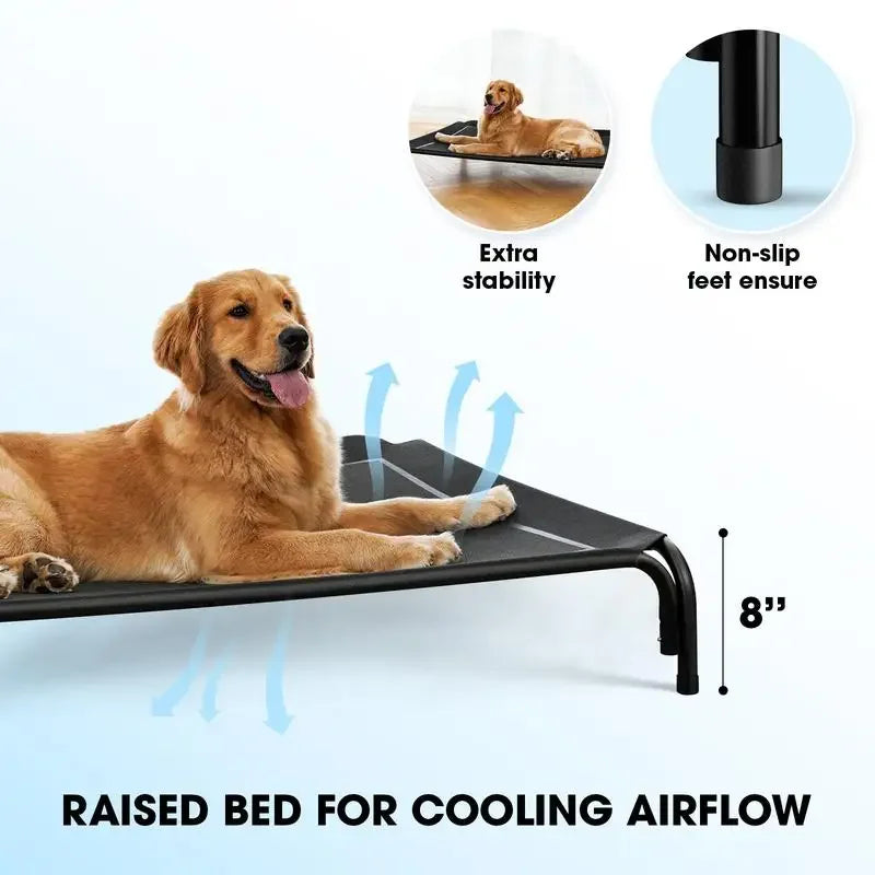 Elevated Dog Bed for Large Dogs – Cooling Raised Pet Cot