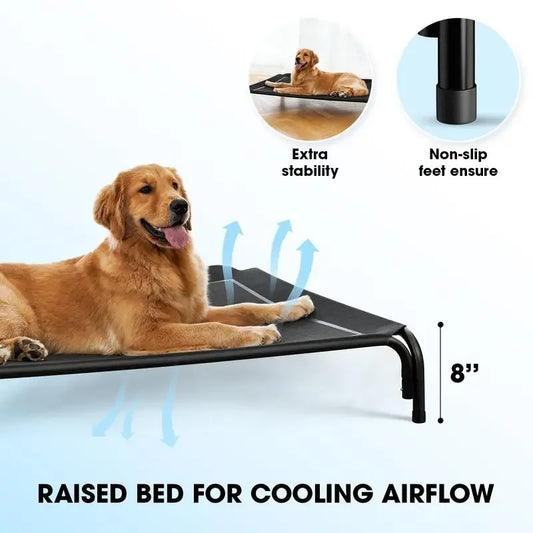 Elevated Dog Bed for Large Dogs – Cooling Raised Pet Cot