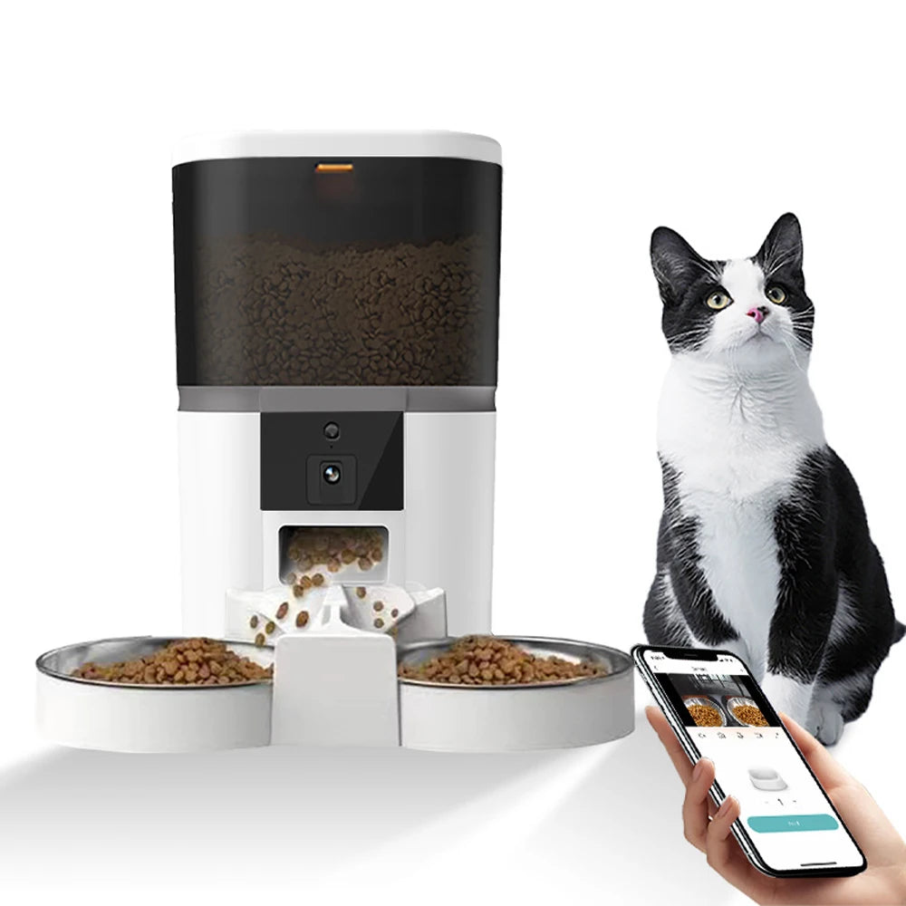 Smart Pet Feeder 4L with Camera NZ | App-Controlled Auto Dog & Cat Dispenser – PawNest