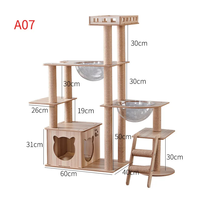 Large Indoor Cat Tree NZ | Tall Multi-Level Tower with Claw Grinding & Scratching Posts – PawNest