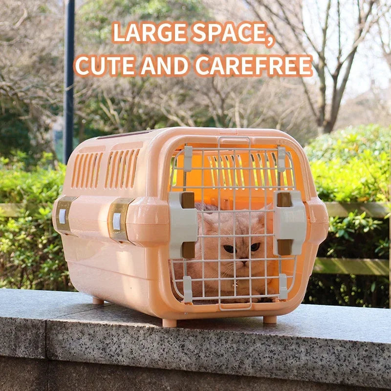Outdoor Portable Cat Carrier Box NZ | Large Capacity Breathable Pet Aviation Transport Cage – PawNest