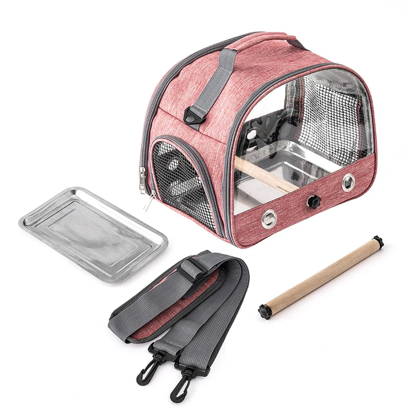 Transparent Bird Carrier Travel Bag NZ | Foldable Parrot Transport Cage with Perch – PawNest