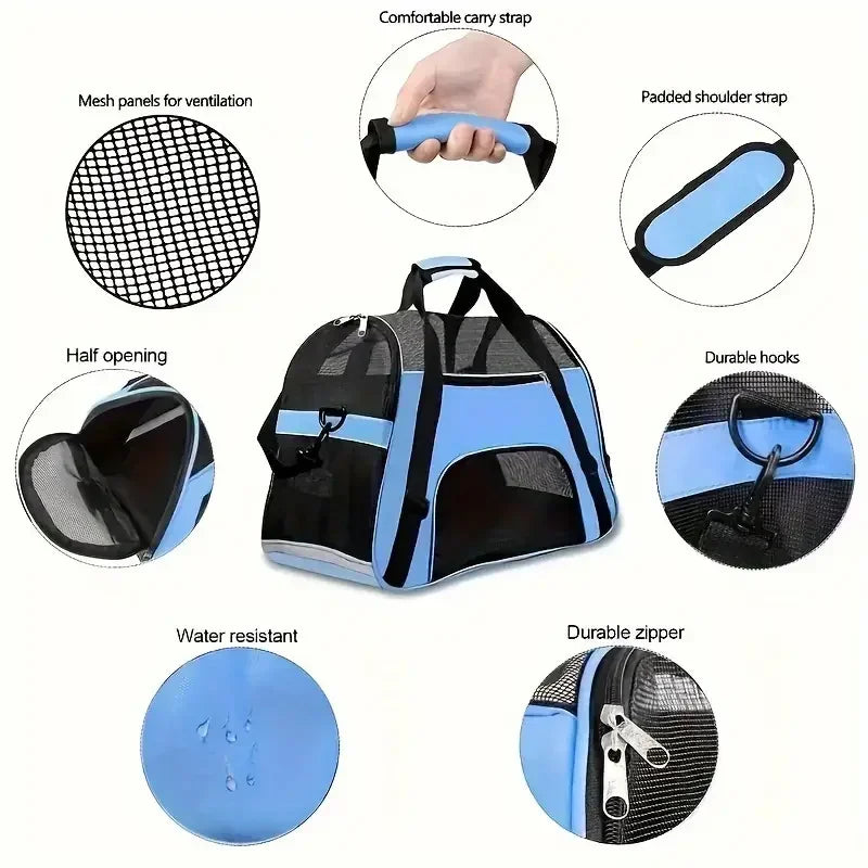 Portable Pet Carrier Bag NZ | Breathable Travel Handbag for Small Dogs & Cats – PawNest