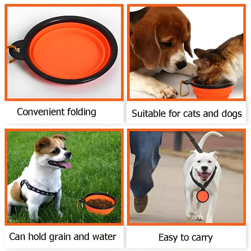 350ml Collapsible Silicone Pet Bowl – Portable Travel Dog Bowl