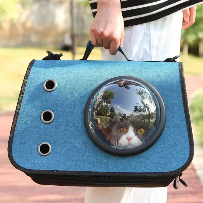 Portable Cat Travel Bag NZ | Transparent Foldable & Breathable Pet Backpack Carrier – PawNest