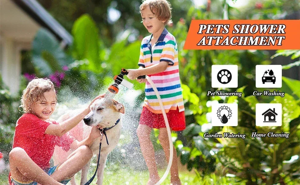 Adjustable Dog Shower Sprayer – High-Pressure Foam Nozzle Gun