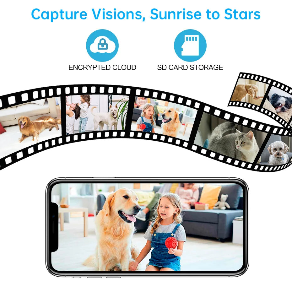 Tuya Smart Pet Camera 4K 8MP – WiFi, Night Vision, AI Alerts