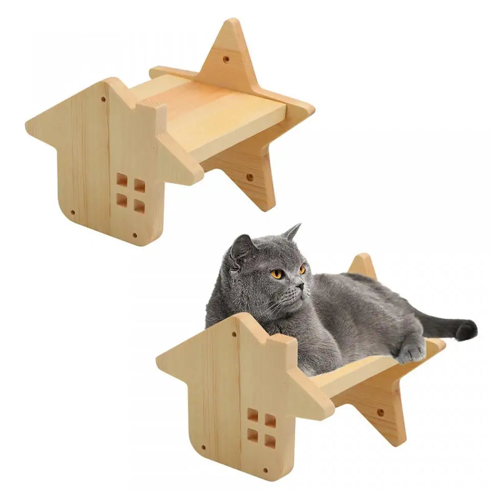 Cat Climbing Shelf Furniture NZ | Wall-Mounted Wooden Cat Shelves & Scratching Perches – PawNest