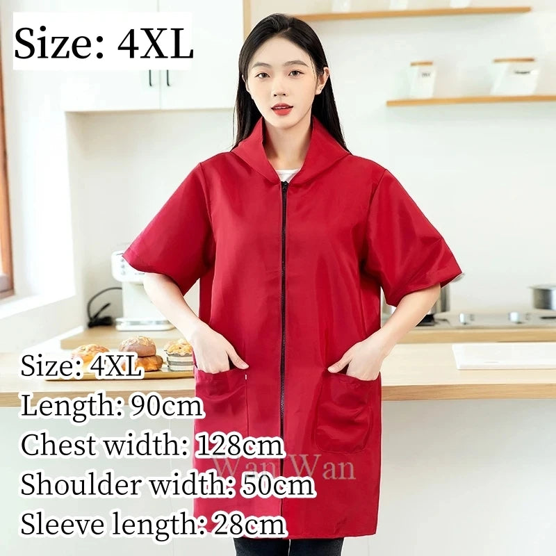 Waterproof Pet Groomer Work Clothes – Black Short Sleeve Dog Grooming Uniform | Grooming Gown Apron for Salon & Barber Shop – Y1111