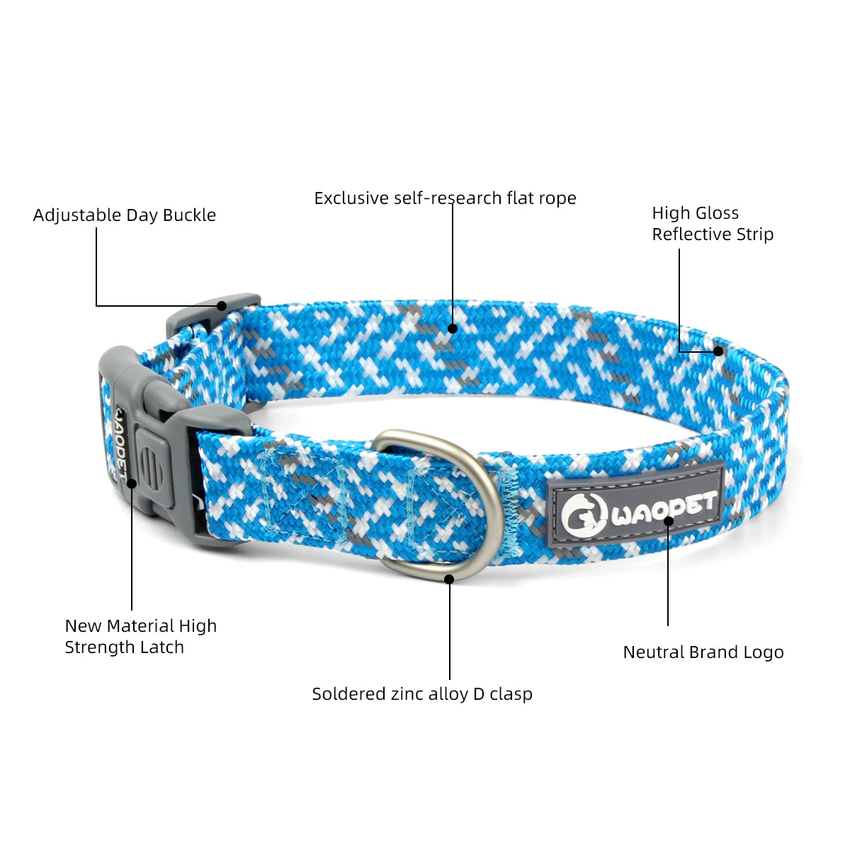 Reflective Adjustable Dog Collar – Anti-Lost Military Design