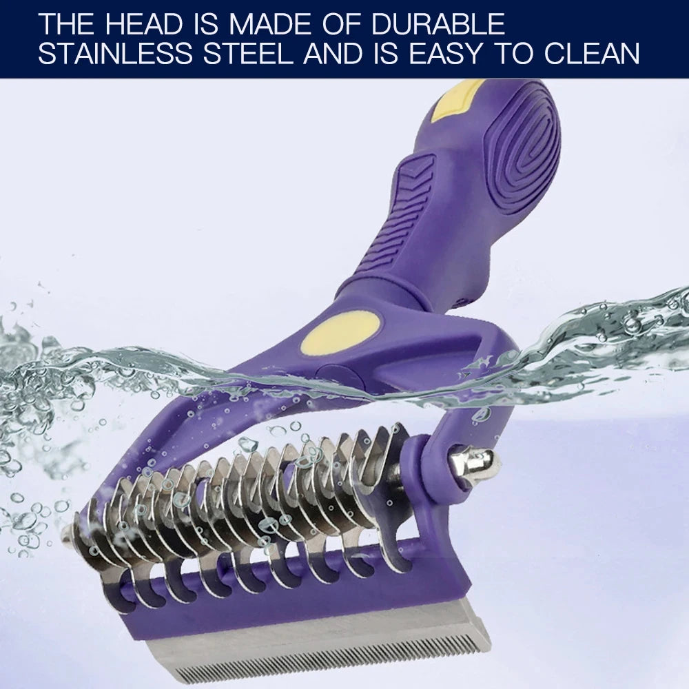 Dog Grooming Brush & Dematting Comb – Undercoat Rake for Thick Hair Cats & Dogs | Pet Hair Removal Tool | PawNest NZ