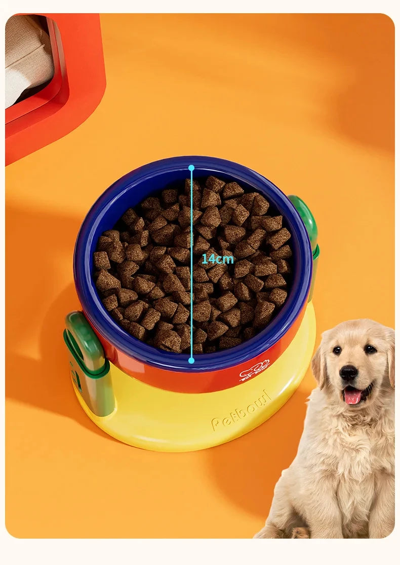 Adjustable Double Slow Feed Bowls NZ | Foldable Pet Feeder with 3 Heights for Different Sized Pets – PawNest