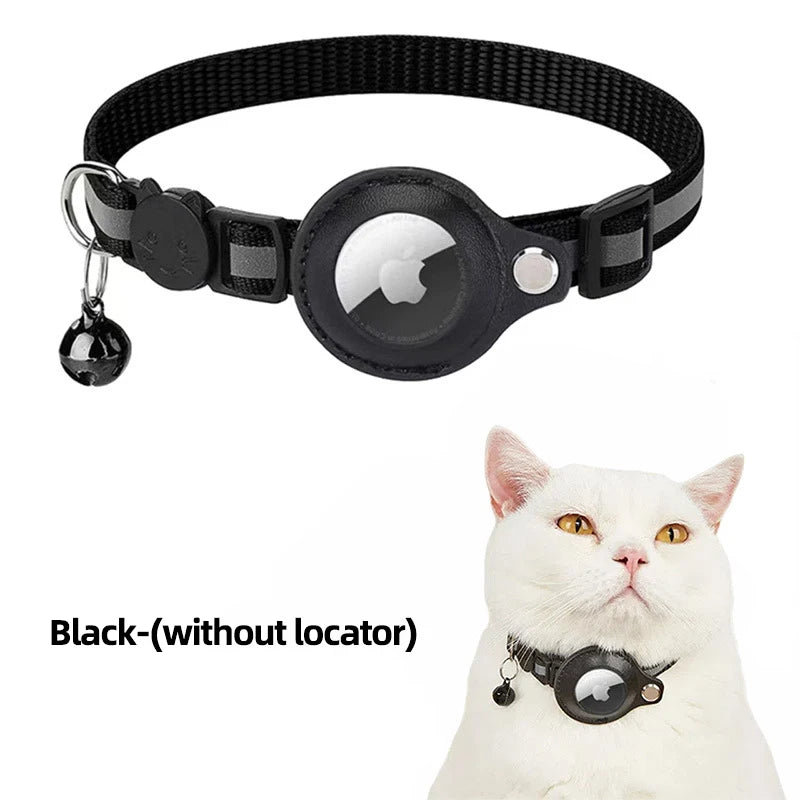 Airtag Reflective GPS Pet Collar with Bell – Real-Time Tracker