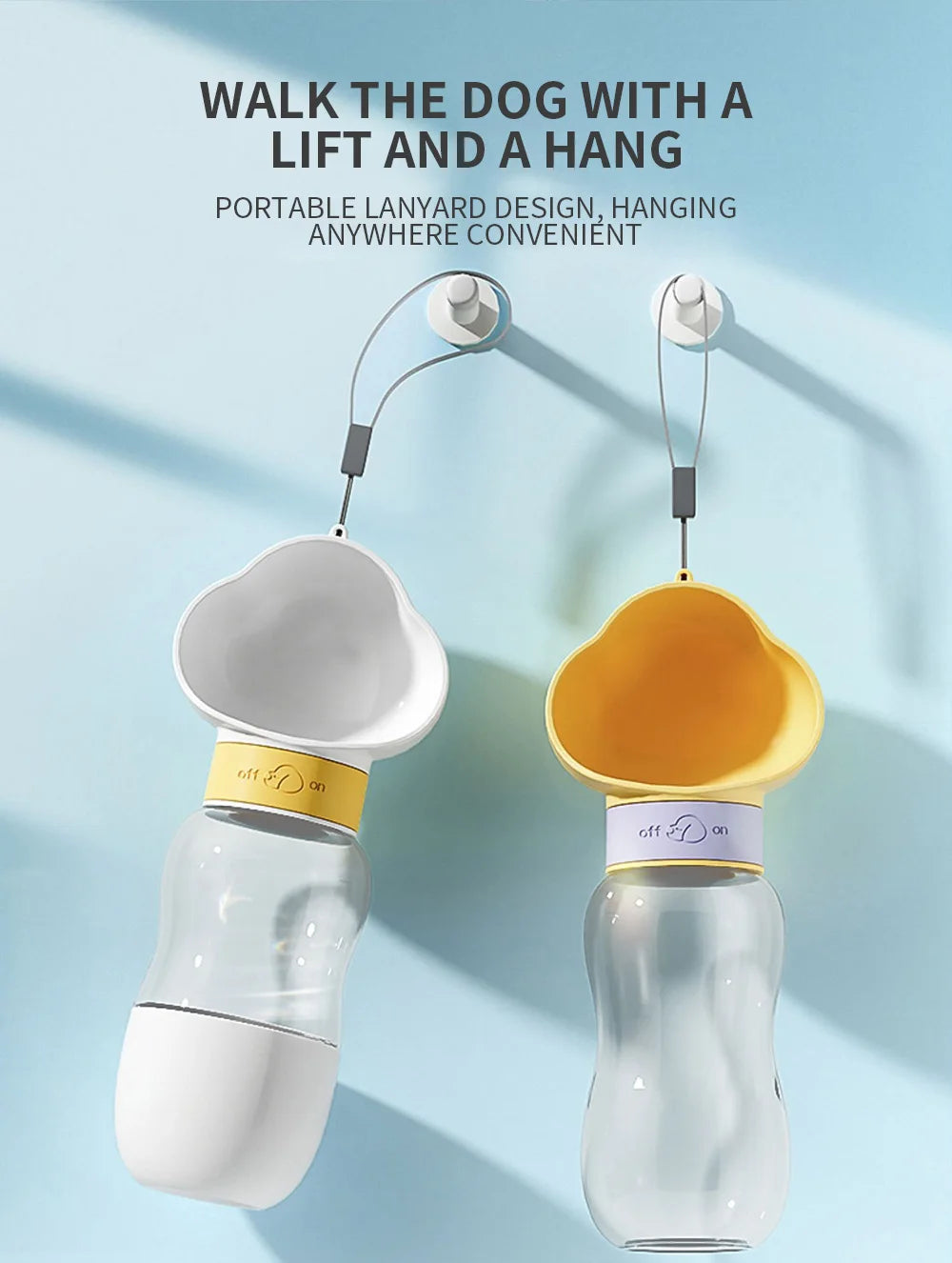 Portable Dog Water Bottle Feeder – Travel Bowl for Pets