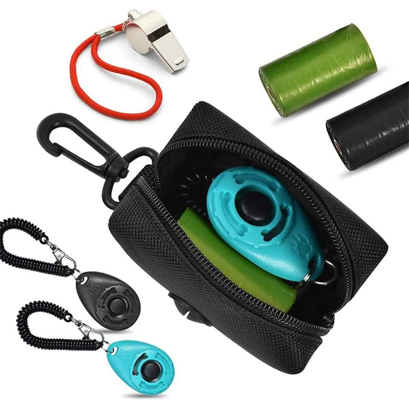 Adjustable Pet Dog Poop Bag Holder with Leash Attachment – Mini Travel Waste Bag Dispenser & Cleaning Tool