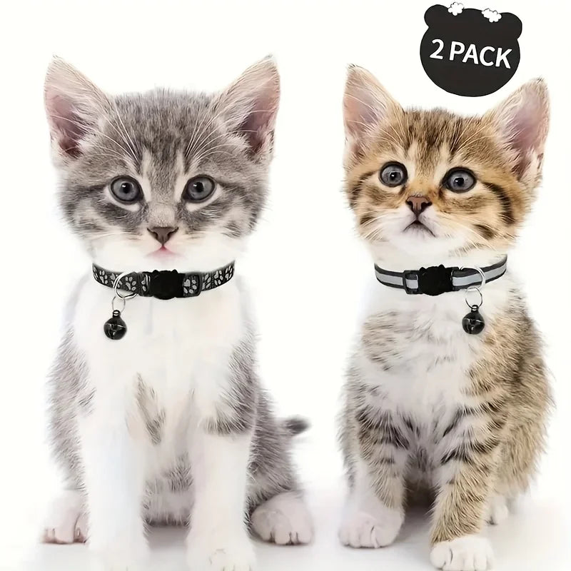 2pcs Reflective Pet Collars – Night Safety Dog & Cat Collars | PawNest NZ