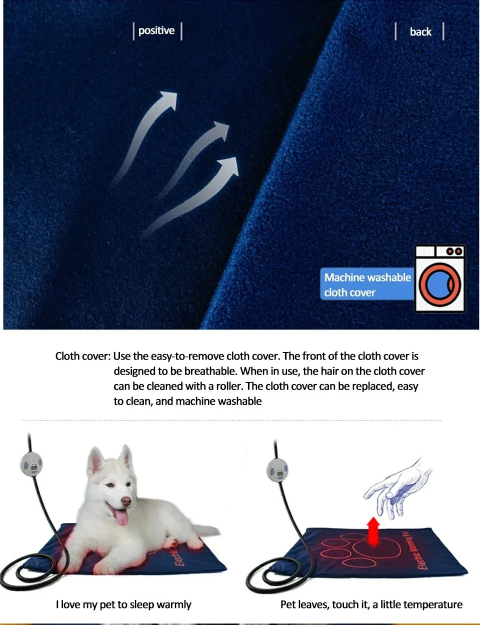 45×60cm Electric Pet Heating Pad NZ | Waterproof Adjustable Dog & Cat Warmer – PawNest