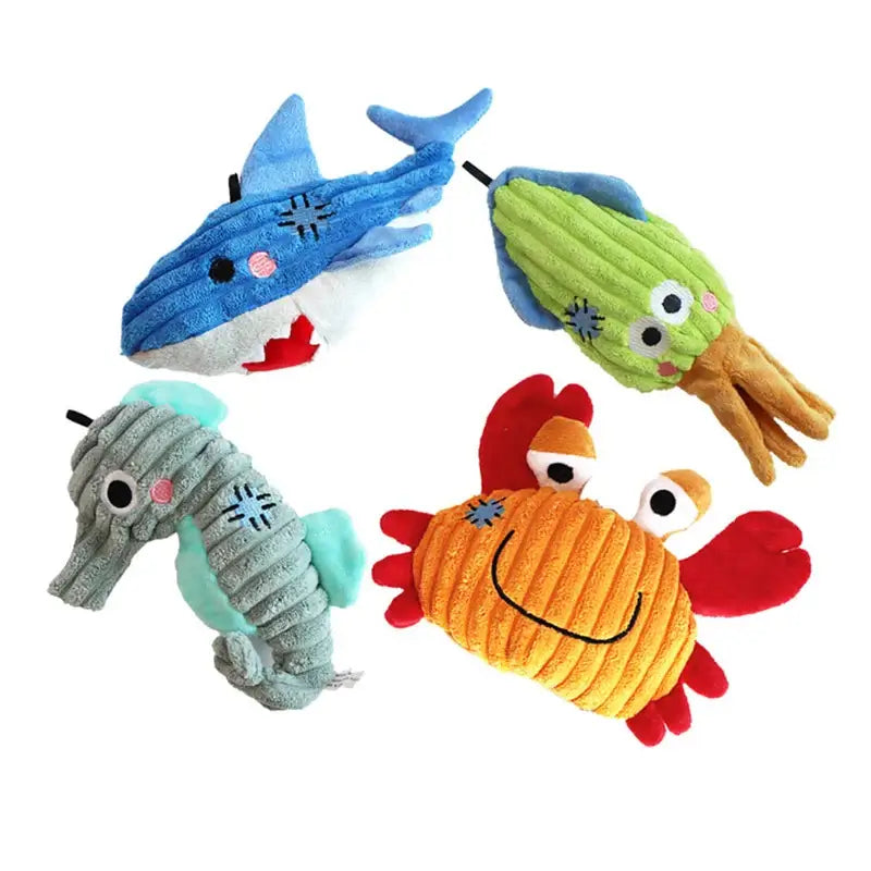 Ocean Series Plush Dog Toys NZ | Soft Squeaky Toys for Small & Medium Breeds – PawNest