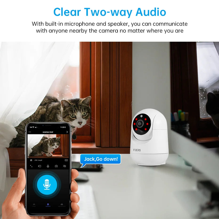 Tuya Smart Pet Camera 4K 8MP – WiFi, Night Vision, AI Alerts