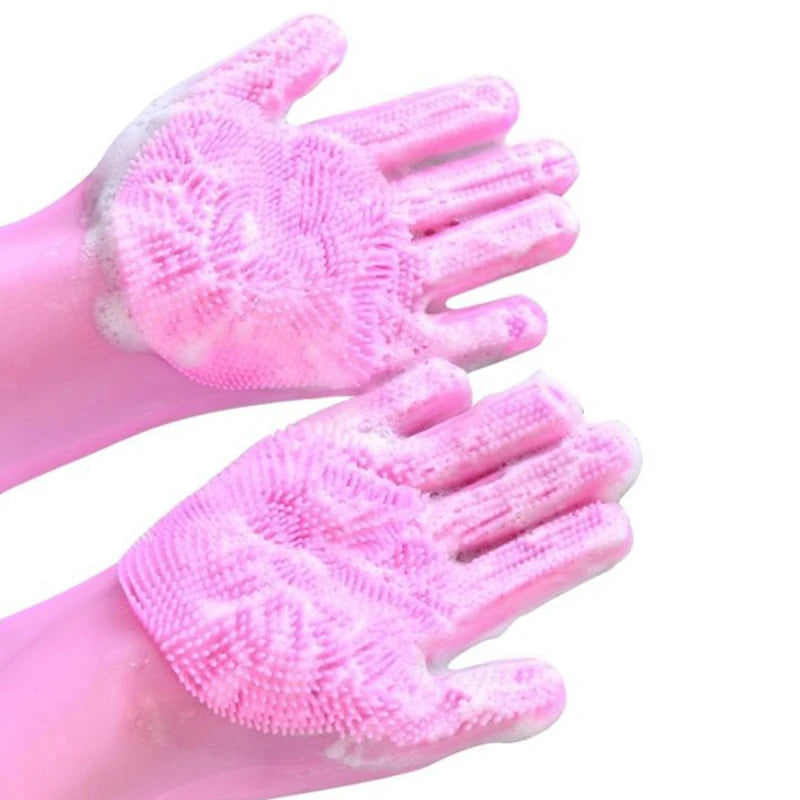 Pet Grooming & Bathing Gloves – Silicone Scrubber Glove for Dogs & Cats, Shampoo Massager & Hair Remover