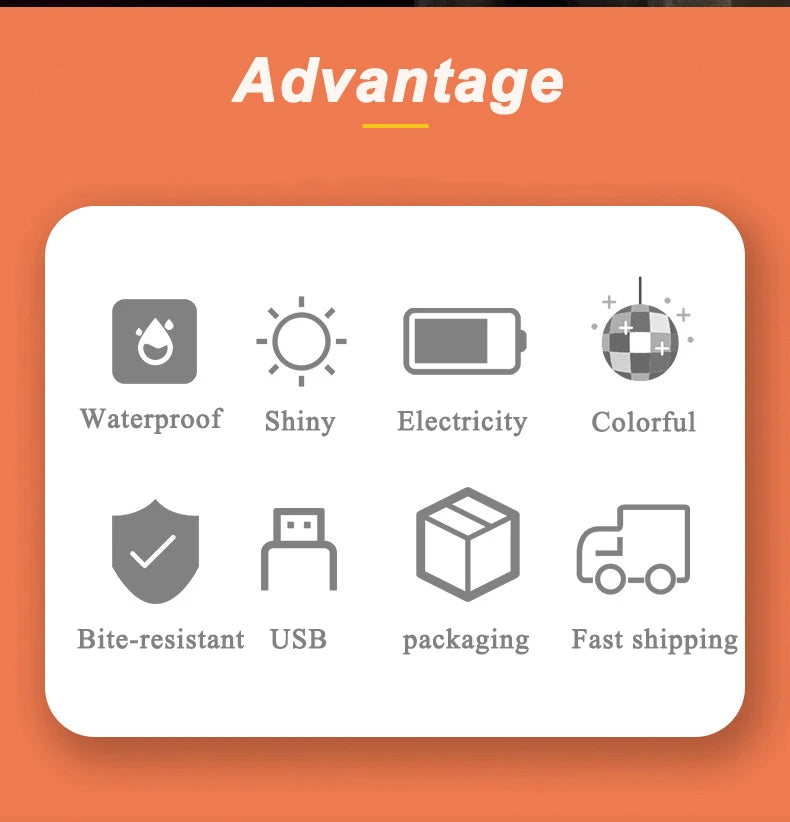 Dog Anti-Loss LED Collar – Waterproof, USB Rechargeable Light