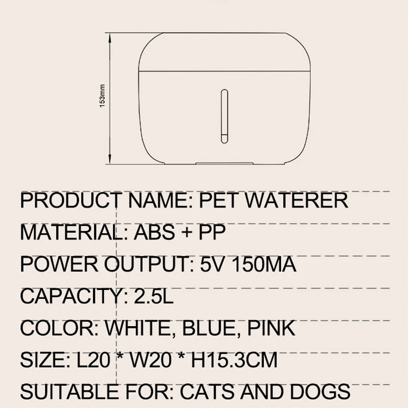 2.5L Automatic Mute Pet Water Fountain NZ | USB Electric Drinker with Filter – PawNest