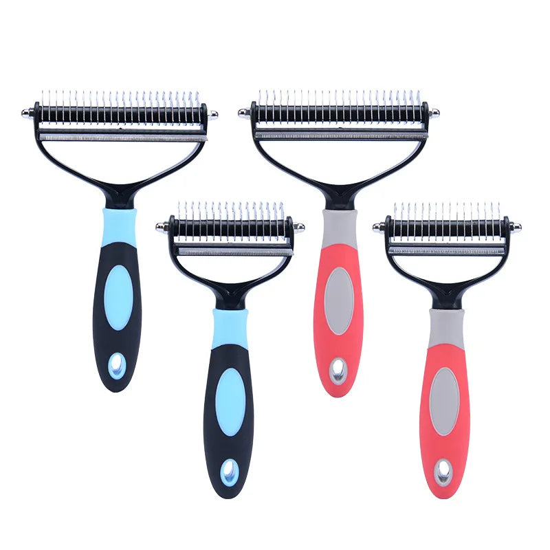2-in-1 Pet Grooming & Shedding Tool – Detangler & Hair Removal Comb for Cats & Dogs | Open Knot & Loose Fur Cleaner