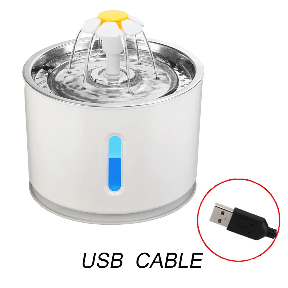 LED Cat Water Fountain NZ – Quiet 2.4L Drinking Bowl for Cats & Dogs