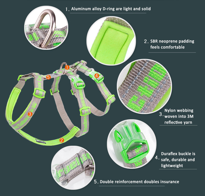 Truelove Nylon Reflective Dog Harness TLH6571 NZ | Durable SBR Buckle & Leash Compatible – PawNest