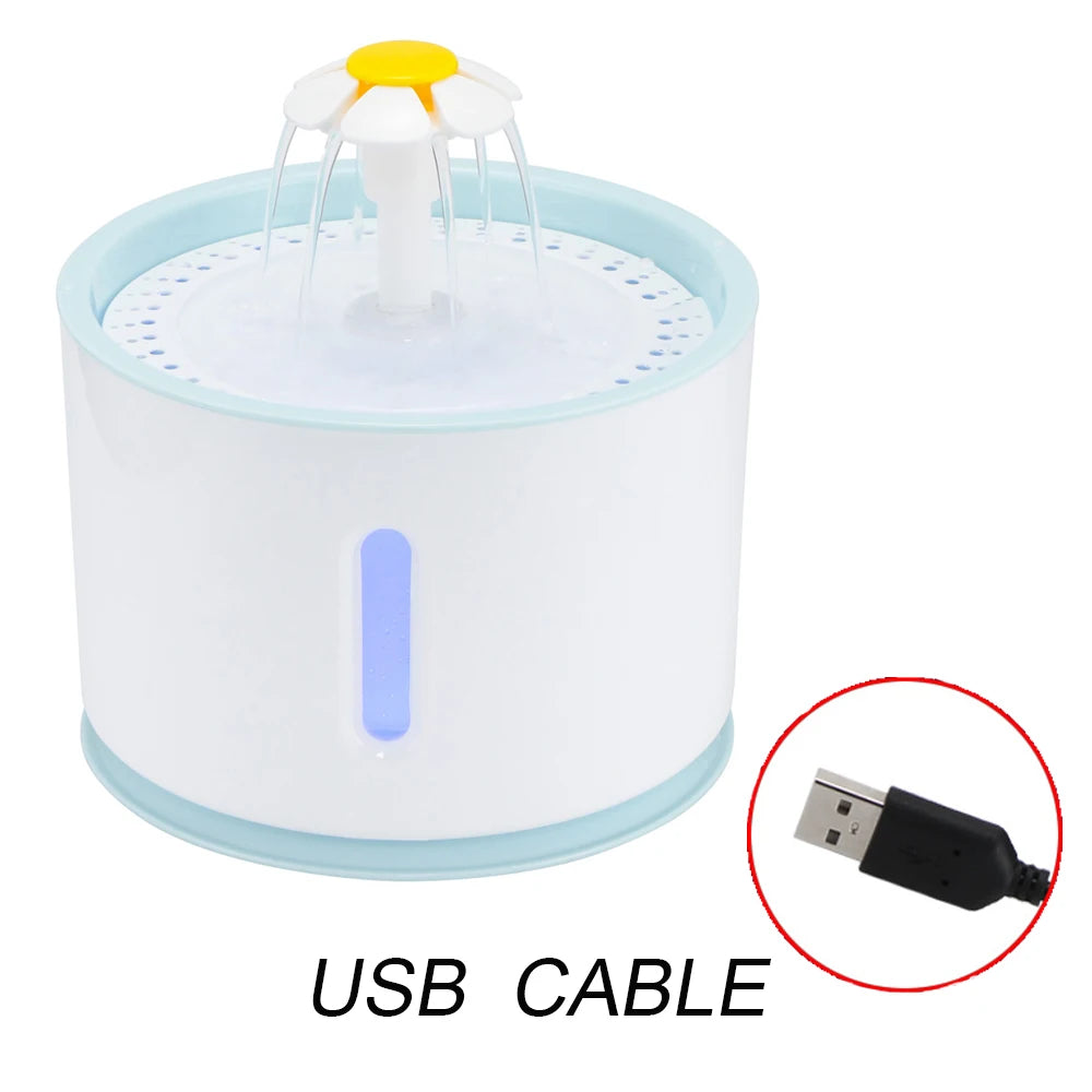 LED Cat Water Fountain NZ – Quiet 2.4L Drinking Bowl for Cats & Dogs