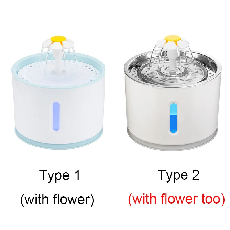LED Cat Water Fountain NZ – Quiet 2.4L Drinking Bowl for Cats & Dogs
