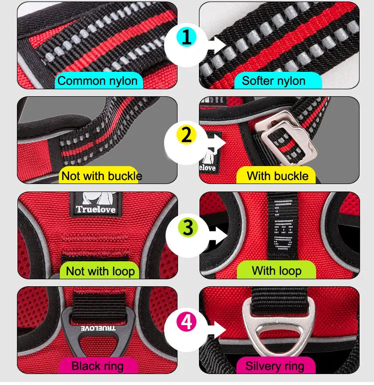 Truelove No-Pull Dog Harness NZ | Front Nylon Adjustable Safety Vest for Small & Large Dogs – PawNest