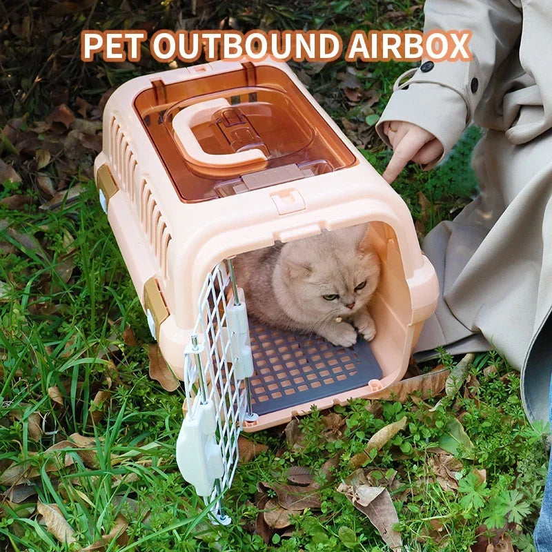 Outdoor Portable Cat Carrier Box NZ | Large Capacity Breathable Pet Aviation Transport Cage – PawNest