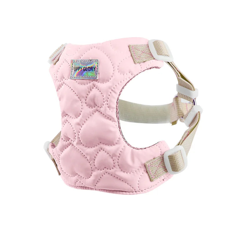 Adjustable Dog Harness NZ | Heart Pattern Nylon Puppy Vest for Small & Medium Dogs – PawNest