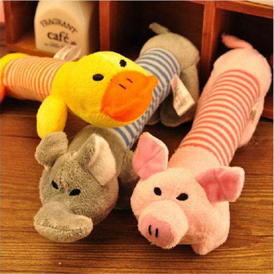 Plush Squeaky Dog & Cat Toys NZ | Duck, Pig & Elephant Chew Toys for Puppies & Pets – PawNest