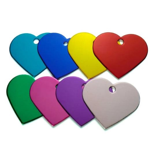 20pcs Custom Engraved Dog ID Tags – Heart-Shaped Pet Name Tags
