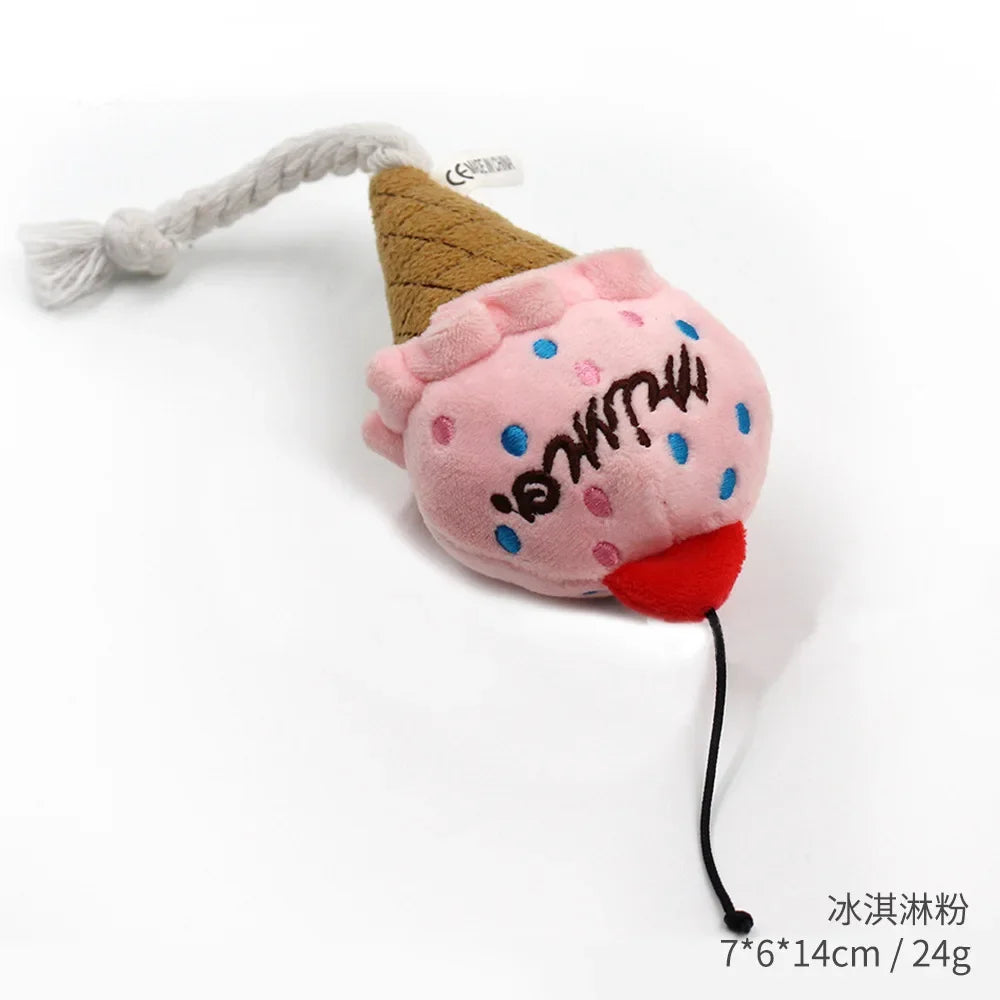 Food-Shaped Plush Squeaky Dog Toys NZ | Ice Cream, Fries & Burger Chew Toys – PawNest